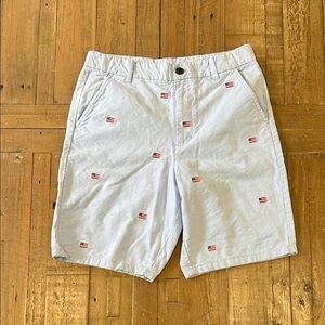 Janie and jack chambray American flag embroidered shorts